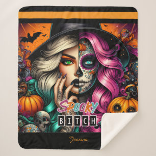 Spooky Goth Girl Halloween Sherpadecke