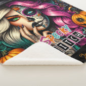 Spooky Goth Girl Halloween Sherpadecke (3/4)