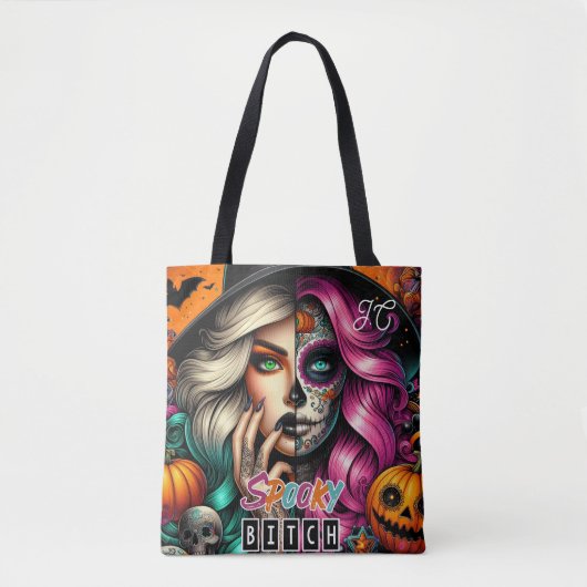 Spooky Goth Girl Halloween Tasche (Vorderseite)