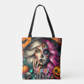 Spooky Goth Girl Halloween Tasche (Rückseite)