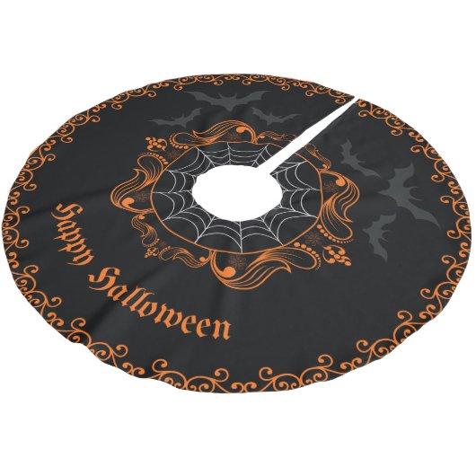 Spooky Goth Halloween Treppenhaus Polyester Weihnachtsbaumdecke (Schrägansicht)
