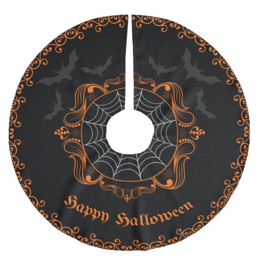 Spooky Goth Halloween Treppenhaus Polyester Weihnachtsbaumdecke (Vorderseite)