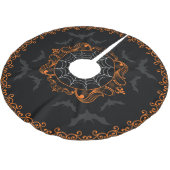 Spooky Goth Holiday Tree Skirt Polyester Weihnachtsbaumdecke (Schrägansicht)