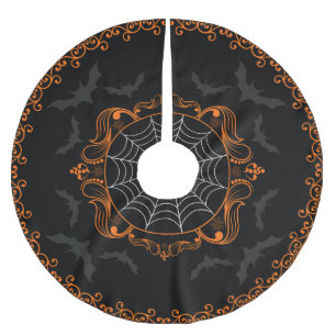 Spooky Goth Holiday Tree Skirt Polyester Weihnachtsbaumdecke