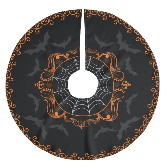 Spooky Goth Holiday Tree Skirt Polyester Weihnachtsbaumdecke (Vorderseite)