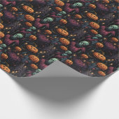 Spooky Goth Pumpkin Skull Halloween Geschenkpapier (Ecke)