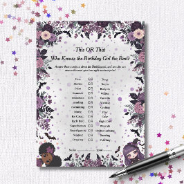 Spooky Gothday Girl Diese oder jene Spielkarte Feiertagskarte