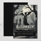 Spooky Gothic Adult Costume & Cocktail Halloween Einladung (Vorne/Hinten)