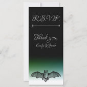Spooky Gothic Black Bat Halloween Hochzeit (Rückseite)