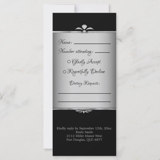 Spooky Gothic Black Bat Halloween Hochzeit (Vorderseite)