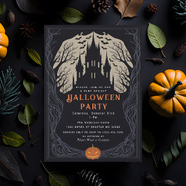 Spooky Gothic Castle Halloween-Party Einladung