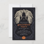 Spooky Gothic Castle Halloween-Party Einladung (Vorderseite)