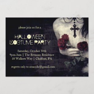 Spooky Gothic Frauen laden Halloween-Party ein Einladung