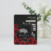 Spooky Gothic Halloween Hochzeitsszenario RSVP mit Karte (Stehend Vorderseite)