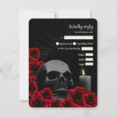 Spooky Gothic Halloween Hochzeitsszenario RSVP mit Karte (Vorderseite)
