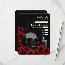 Spooky Gothic Halloween Hochzeitsszenario RSVP mit