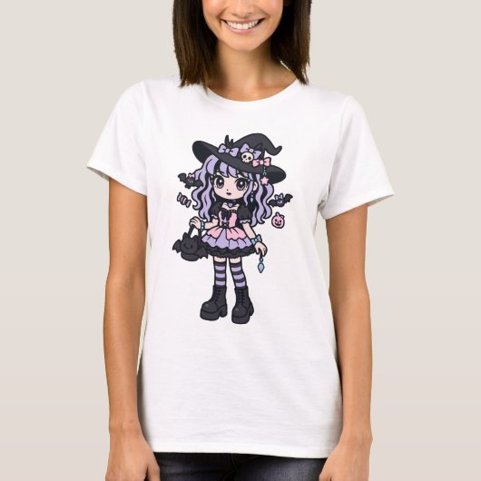 Spooky Gothic Halloween Illustration T-Shirt (Vorderseite)