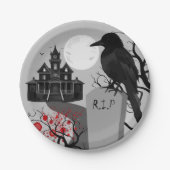 Spooky Gothic Halloween Papierplatte Pappteller (Vorderseite)