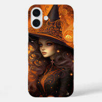 SPOOKY GOTHIC HALLOWEN ORANGE TAROT CARD FRAU
