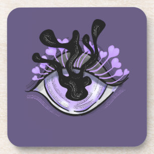 Spooky Gothic Lila Eye Halloween Art Getränkeuntersetzer