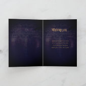 Spooky Gothic Raven Full Moon Foto Halloween Card Dankeskarte (Innenseite)