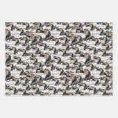 Spooky Gothic Raven in Vollmond Adult Halloween Geschenkpapier Set (Vorderseite 2)