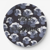 Spooky Gothic Rose glücklich Halloween Floral Pappteller (Vorderseite)