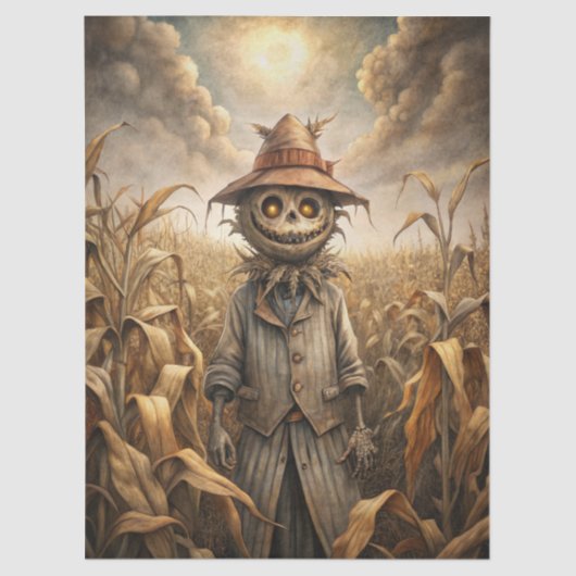 Spooky Gothic Scarecrow Fantasy Seidenpapier (Vorderseite)