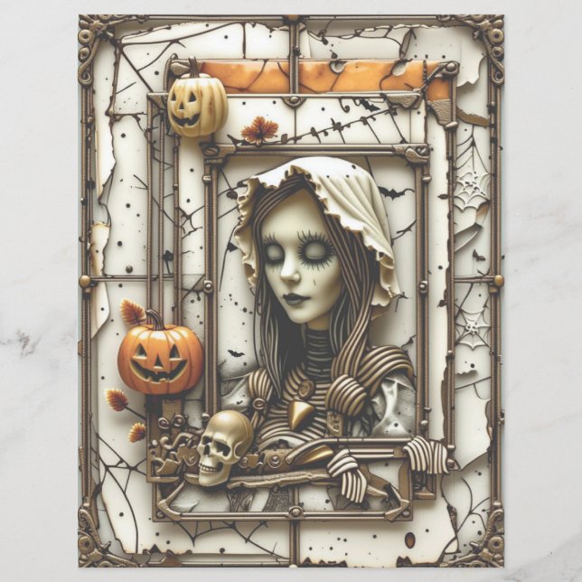 Spooky Gothic Scrapbook Paper Spuk Halloween (Vorderseite)