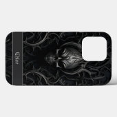 Spooky Gothic Skull Black & Gray Case-Mate iPhone Hülle (Rückseite (Horizontal))