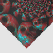 Spooky Gothic Skull Head Rot Grün Schwarz Abstrakt Seidenpapier (Ausschnitt)