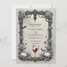 Spooky Gothic Skull Rose Kostüm Cocktail Party