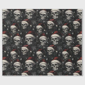 Spooky Gothic Weihnachtskulls Geschenkpapier (Flach)