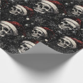 Spooky Gothic Weihnachtskulls Geschenkpapier (Ecke)
