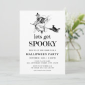 Spooky Gothic Witch Adult Halloween Kostüm Party Einladung (Stehend Vorderseite)