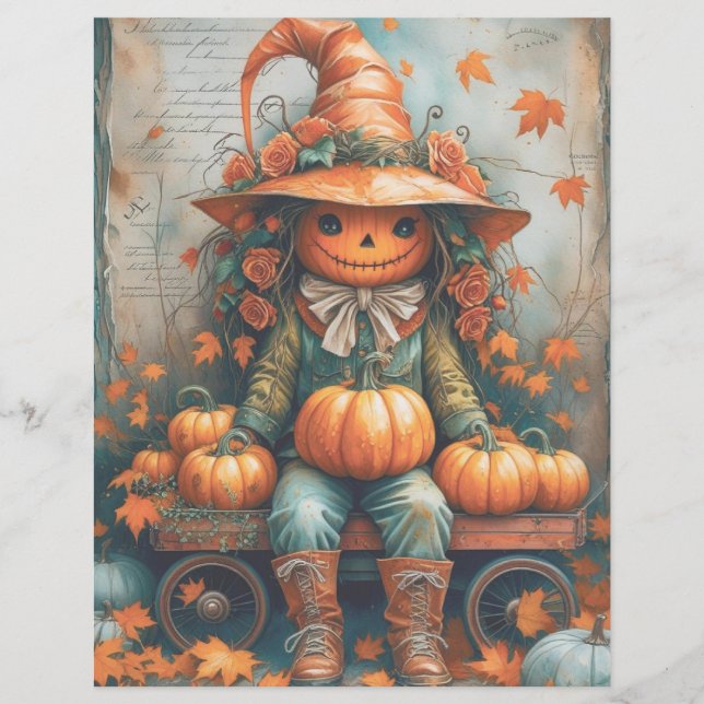Spooky Gothy Vintag Halloween Scrapbook Paper (Vorderseite)