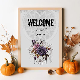 Spooky-gotische Rose und Halloween-Party Poster