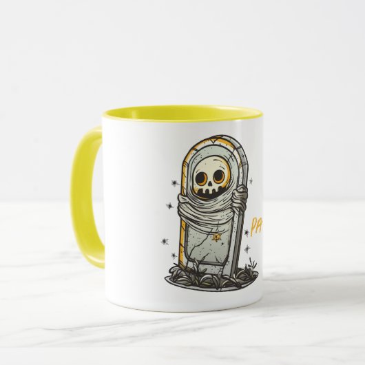 Spooky Grabstein Skeleton Tasse (Vorderseite Links)