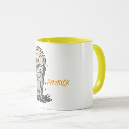 Spooky Grabstein Skeleton Tasse (VorderseiteRechts)