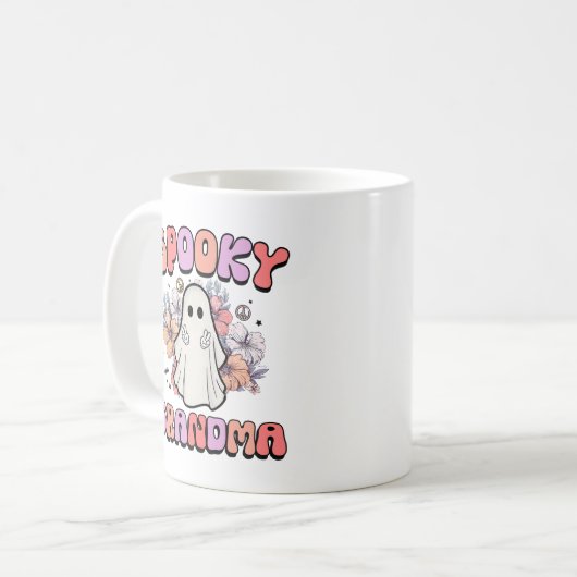 Spooky Grandma,Funny Halloween Ghost Kaffeetasse (Vorderseite Links)