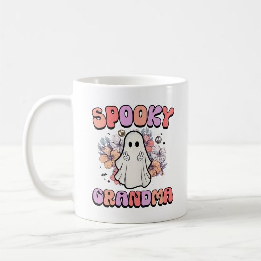 Spooky Grandma,Funny Halloween Ghost Kaffeetasse (Links)