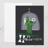 Spooky Gravestone Halloween Weihnachtskarte Feiertagskarte (Vorne/Hinten)