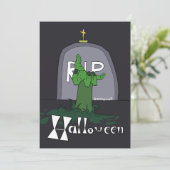 Spooky Gravestone Halloween Weihnachtskarte Feiertagskarte (Stehend Vorderseite)
