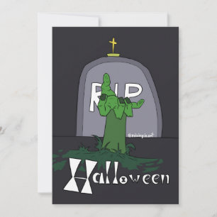 Spooky Gravestone Halloween Weihnachtskarte Feiertagskarte