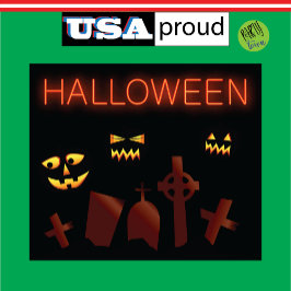 Spooky Graveyard Cemetary Halloween Creepy Eyes Wandteppich