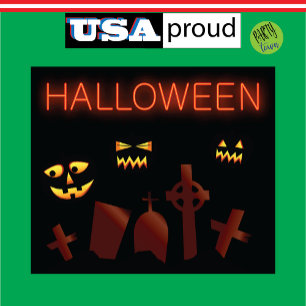 Spooky Graveyard Cemetary Halloween Creepy Eyes Wandteppich