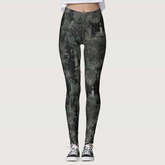 Spooky Graveyard Girl Leggings (Vorderseite)