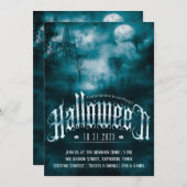 Spooky Graveyard Gothic Dark Halloween Einladung (Vorne/Hinten)