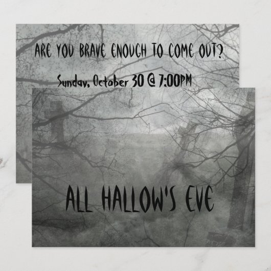 Spooky Graveyard Halloween Einladungen (Vorne/Hinten)