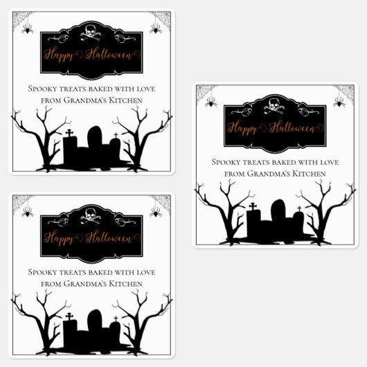 Spooky Graveyard Halloween Etiketten (Gruppe)